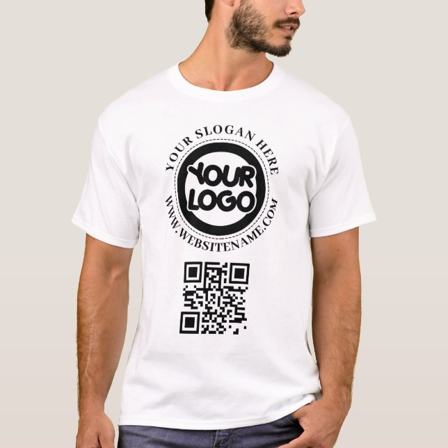 T-shirt Votre logo professionnel Code QR personnalisé (Devant)