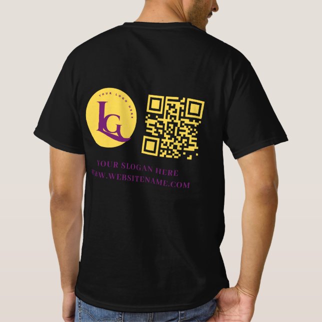 T-shirt Votre logo professionnel Qr Code personnalisé (Dos)