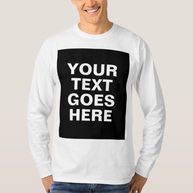T-shirt Votre Nom De Texte Mens Modern Long Sleeve Modèle (Devant)