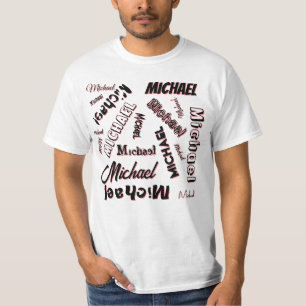 T-shirt Votre nom motif monogramme rose couleur ombre