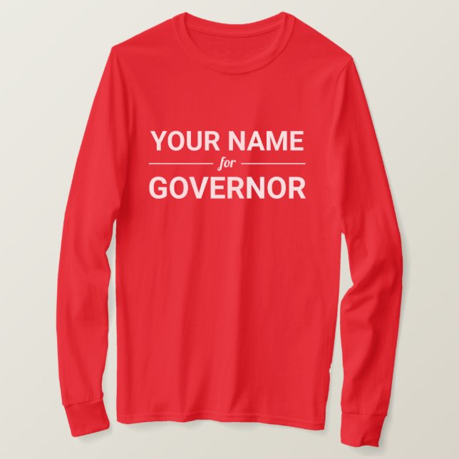 T-shirt Votre nom pour Gouverneur Texte et Couleur personn (Design devant)