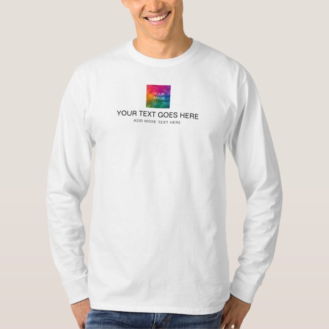 T-shirt Votre Photo Ou Logo Ajouter Texte Mens Moderne Per (Devant)