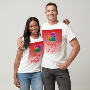 T-shirt Votre propre photo ou logo Noël Joyeux et lumineux