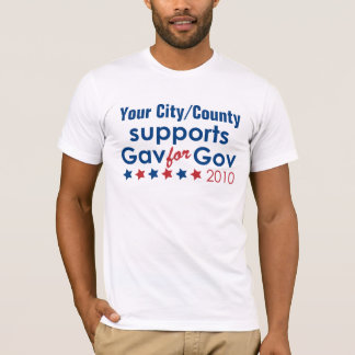 T-shirt Votre soutien Gav de ville/comté du gouvernement
