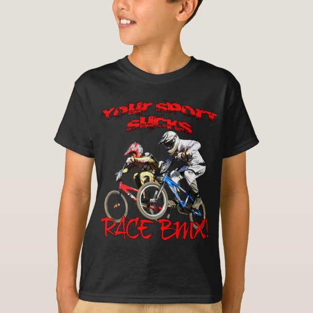 T-shirt Votre sport suce ! Course BMX (Devant)