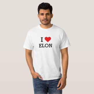 T-shirt Votre texte/couleur classique J'aime Elon Red Hear