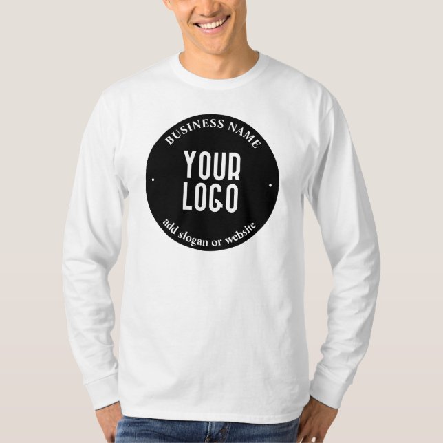 T-shirt Votre texte et votre logo téléchargé | Noir et bla (Devant)