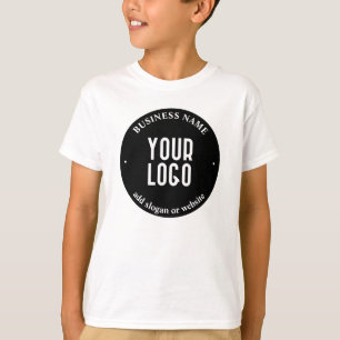 T-shirt Votre texte et votre logo téléchargé   Noir et bla