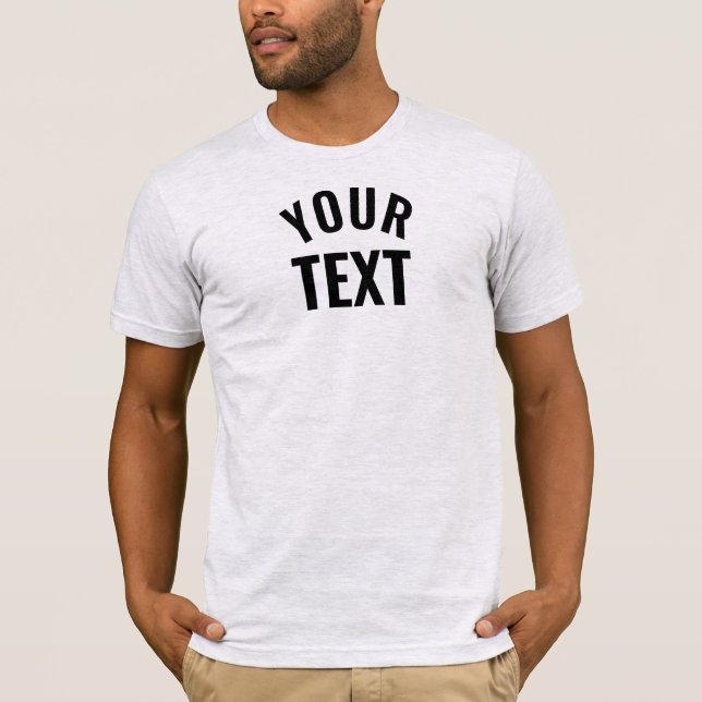T-shirt Votre Texte Mens Bella+Canvas Short Sleeve Ash Gre (Devant)