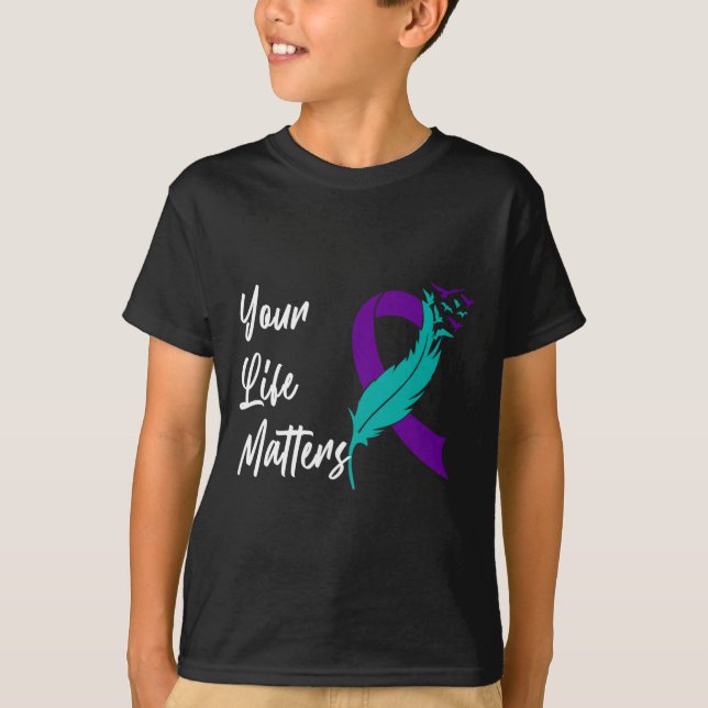 T-shirt Votre vie compte Ruban N Sensibilisation au suicid (Devant)
