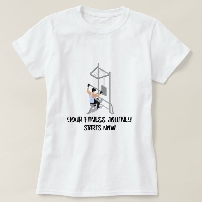 T-shirt Votre Voyage Fitness commence maintenant (Design devant)