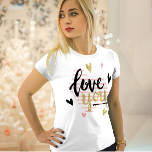 T-shirt Vous aimez   Heureuse Sainte-Valentin Modern Cute 
