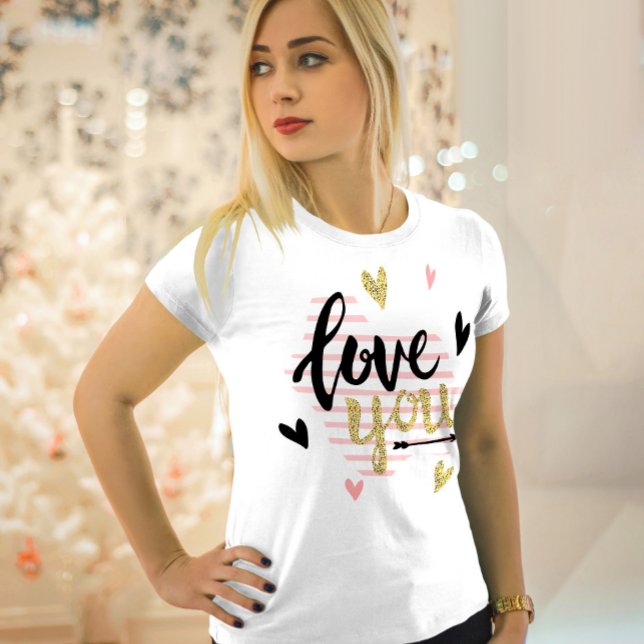 T-shirt Vous aimez | Heureuse Sainte-Valentin Modern Cute  (Créateur téléchargé)