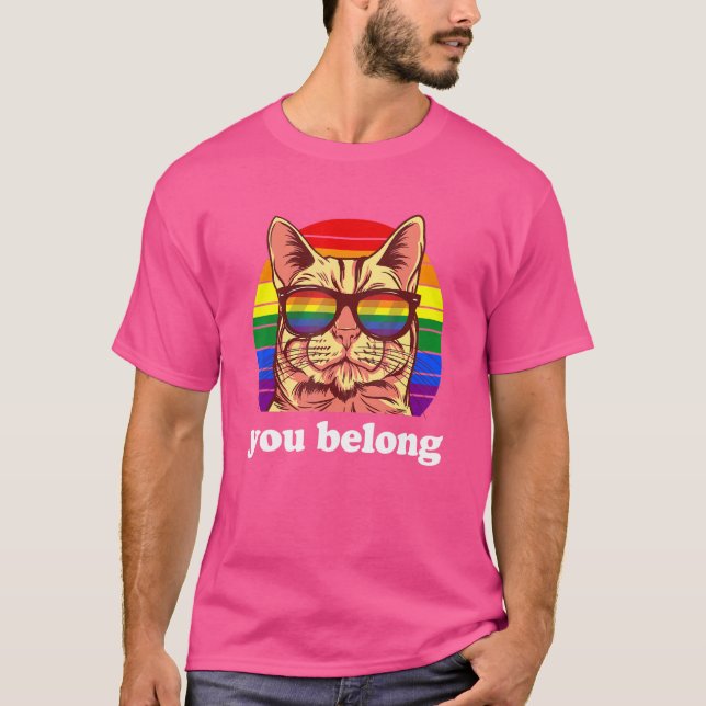 T-shirt Vous Appartenez À Lgbtq Pride Mois Purride Chat Ra (Devant)