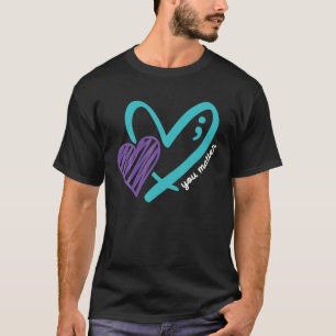 T-shirt Vous Comptez Coeur Semicolon 988 Prévention du sui