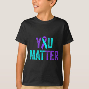 T-shirt Vous Comptez Prévention Suicide Turquoises Purple