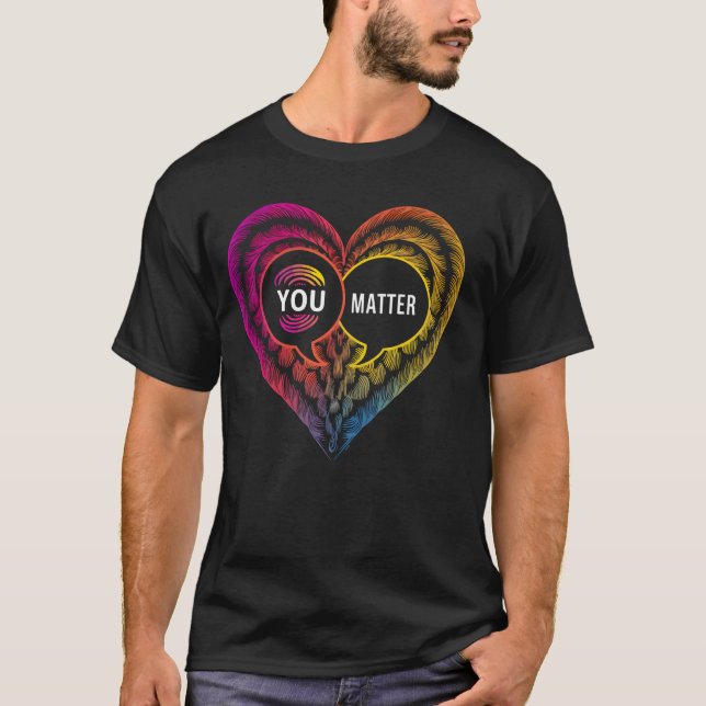 T-shirt Vous Comptez Semicolon Coeur Prévention Suicide Aw (Devant)