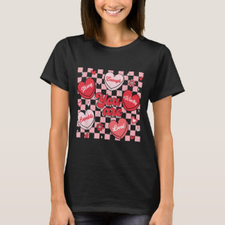 T-shirt Vous êtes aimé, digne d'amour, cœur de bonbon, pro