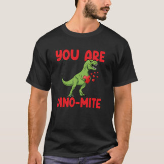 T-shirt Vous êtes Dinomite Trex Dino Cœurs Saint-Valentin