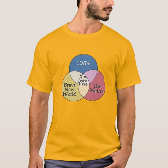 T-shirt Vous êtes ici 1984 Le Nouveau Monde courageux Le V (Devant)