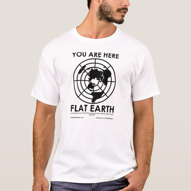 T-SHIRT VOUS ÊTES ICI LA TERRE PLATE DE ~ (Devant)