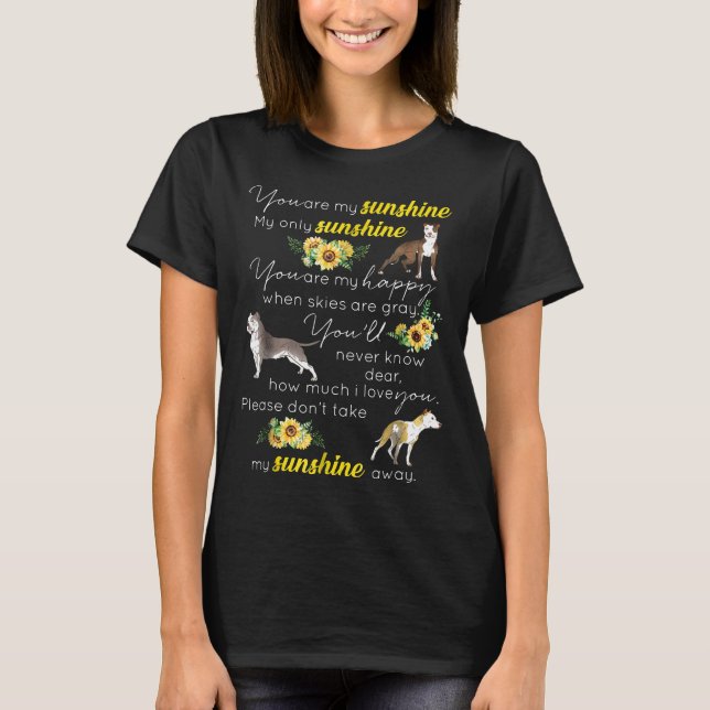 T-shirt Vous Êtes Ma Chemise Pitbull Sunshine Sunflower Su (Devant)
