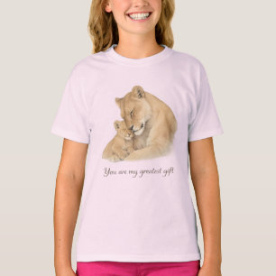 T-shirt Vous êtes mon plus grand cadeau – Lionne et son pe