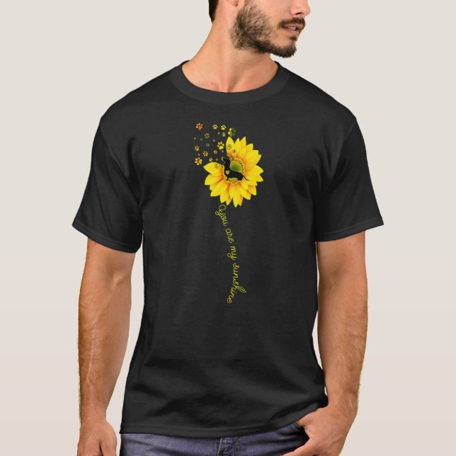 T-shirt Vous Êtes Mon Sunshine Half Sunflower Dachshund Ch (Devant)