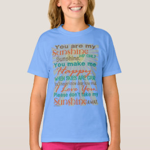 T-shirt Vous êtes mon Sunshine Orange/Turquoise
