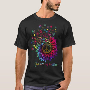 T-shirt Vous Êtes Mon Sunshine Peace Sign Sunflower Flower