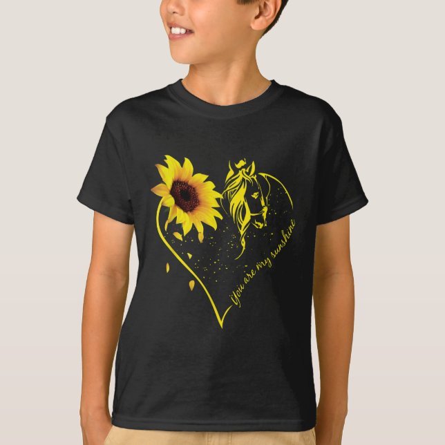 T-shirt Vous Êtes Mon Sunshine Tournesol Et Cheval (Devant)
