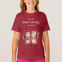 T-shirt Vous êtes passionnément génial Chat rouge et rose