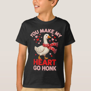 T-shirt Vous faites battre mon cœur Honk Oie Faux Fil Amou