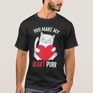 T-shirt Vous Faites Mon Coeur Purr Meow Kitty Funny Chat P