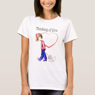 T-shirt Vous manquer, art de marche de chien de garçon