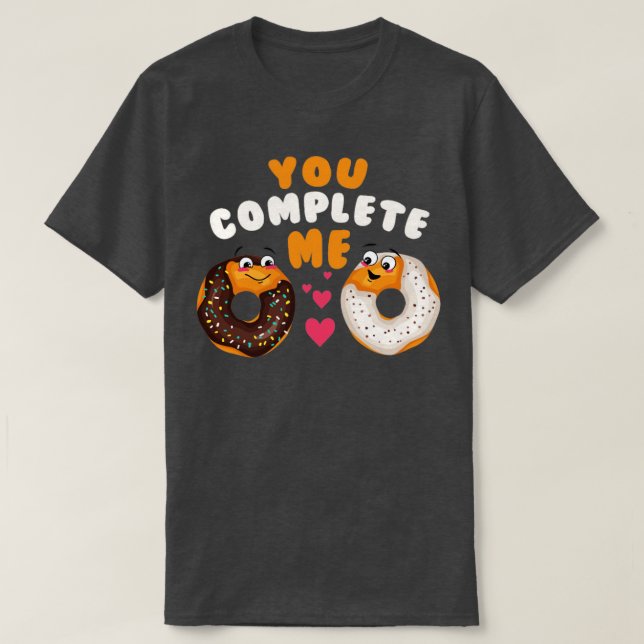 T-shirt Vous me complétez Amour beigne couple Valentines D (Design devant)