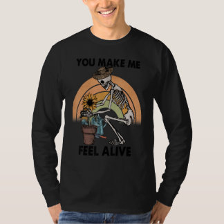 T-shirt Vous Me Faites Me Sentir Vivant Plante Squelette