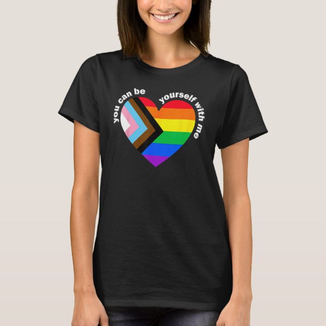 T-shirt Vous Pouvez Être Vous-Même Avec Moi LGBT Transgenr (Devant)