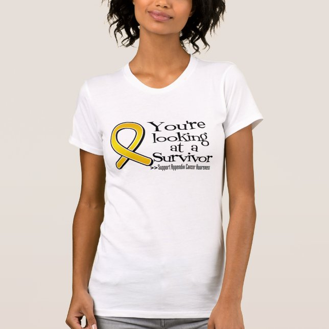 T-shirt Vous regardez une annexe Survivant du cancer (Devant)