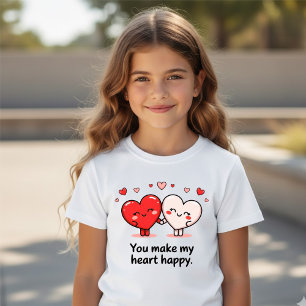 T-shirt "Vous rendez mon cœur heureux" Cœurs Romantiques M