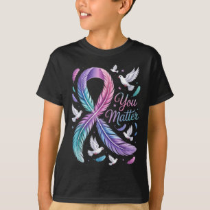 T-shirt Vous Ruban de sensibilisation au suicide Colombe S