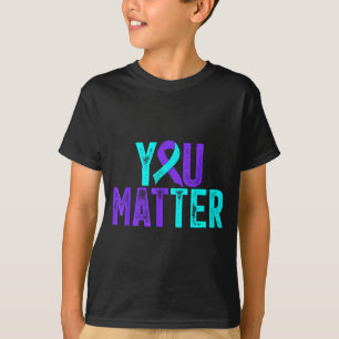 T-shirt Vous Ruban de sensibilisation au violet sarcelle d