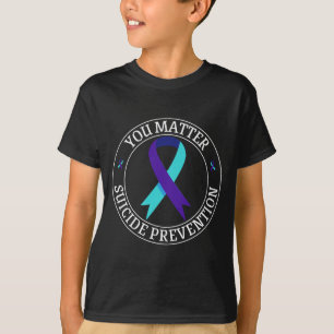 T-shirt Vous Ruban Sarcelle & Violet Prévention du Sui