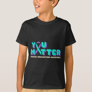 T-shirt Vous Ruban Violet Sarcelle de sensibilisation à la