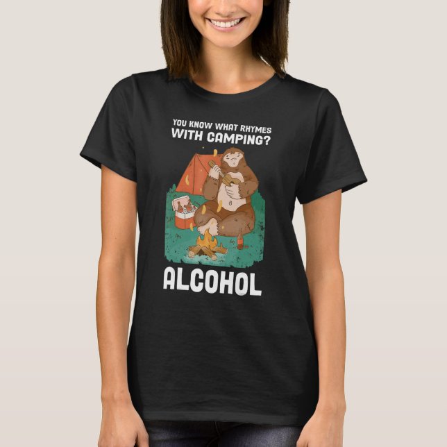 T-shirt Vous Savez Ce Qui Récit Avec L'Alcool Camping (Devant)