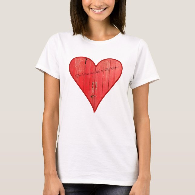 T-shirt Vous tenez la clé de mon coeur! sur un (Devant)