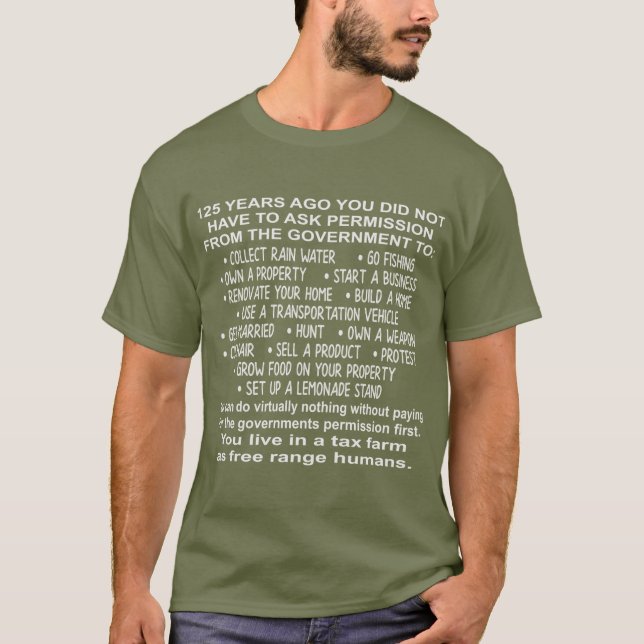 T-shirt Vous Vivez Dans Une Ferme D'Impôts Comme Humains À (Devant)