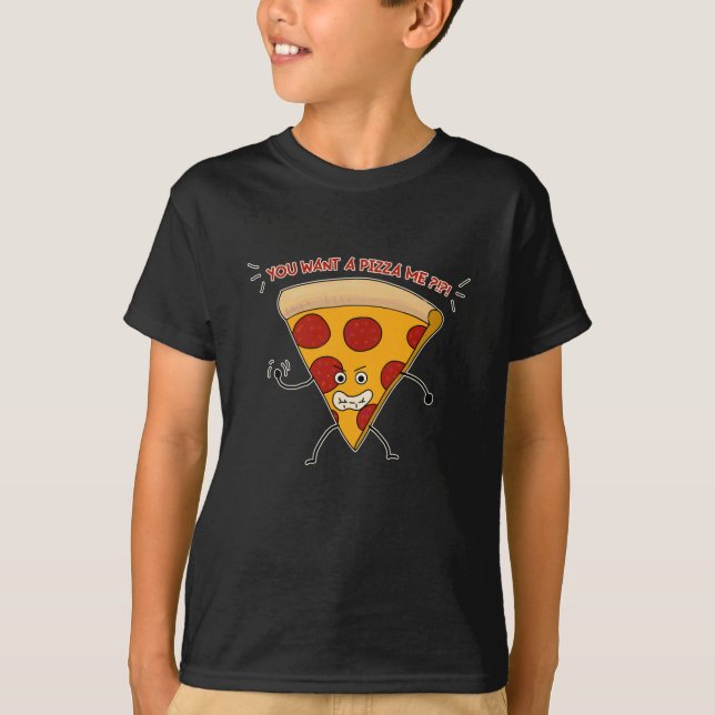 T-shirt Vous voulez une pizza moi ? ! ? ! (Devant)