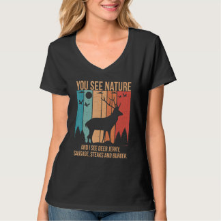 T-shirt Vous voyez la nature et je vois des steaks de séch