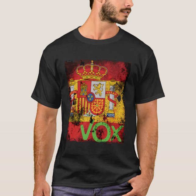 T-shirt Vox Espagne La Espana Viva Elections Bandera Drape (Devant)